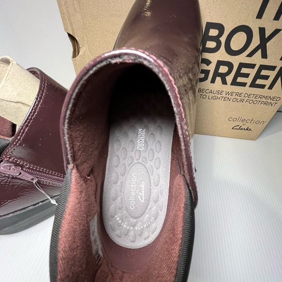 CLARKS Kayleigh Mid
Water Repellent Light Weight Patent Leather Ankle Booties - Picture 11 of 14